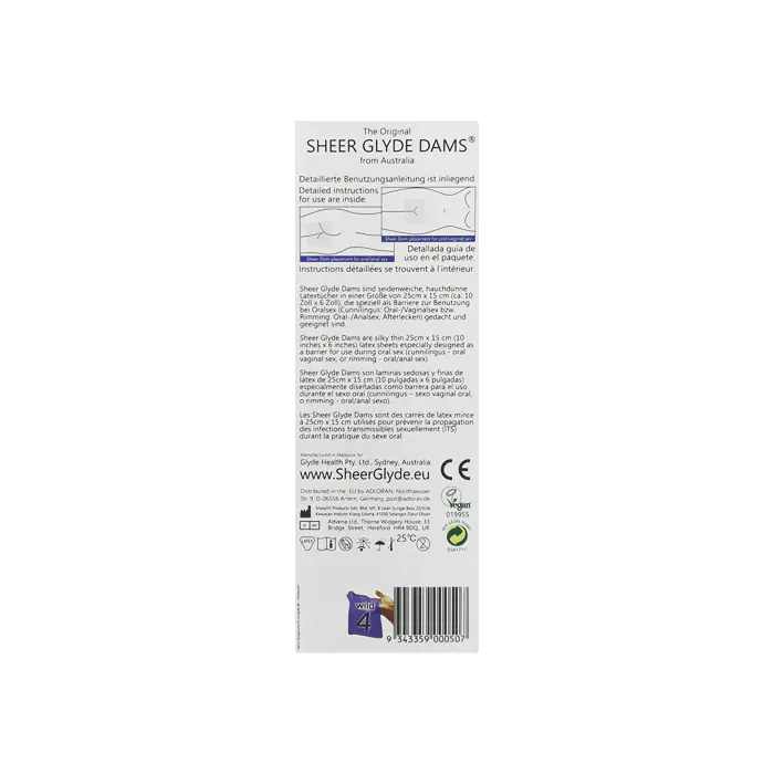 Серветки для куні Glyde Sheer Dams Oral Sex Sheets Wildberry — фото 3