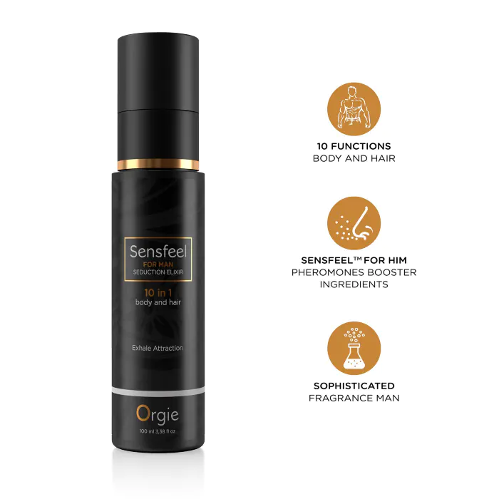 Лосьйон з феромонами для тіла та волосся Orgie Sensfeel Seduction Elixir 10 in 1 for Man 100 мл — фото 3
