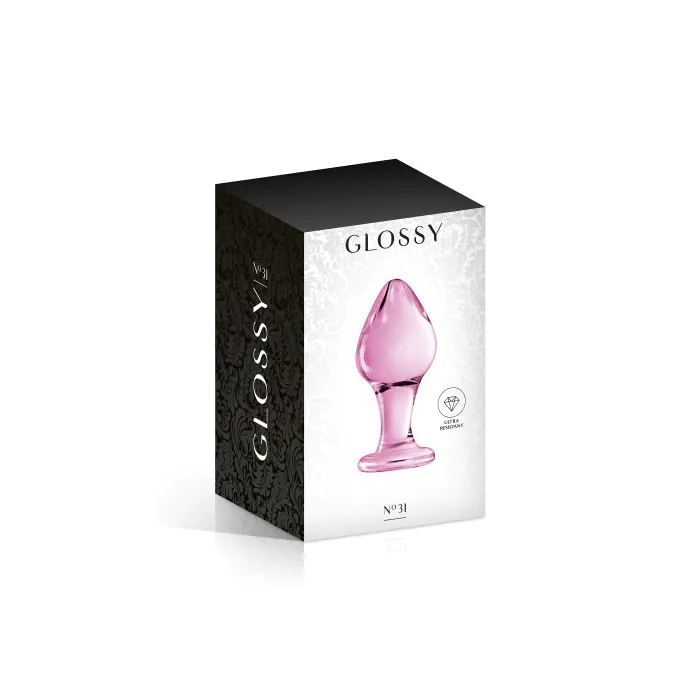 Скляна анальна пробка №31 PINK Glossy Toys