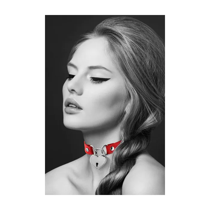 Чокер с замочком-сердечком Bijoux Pour Toi HEART LOCK Red