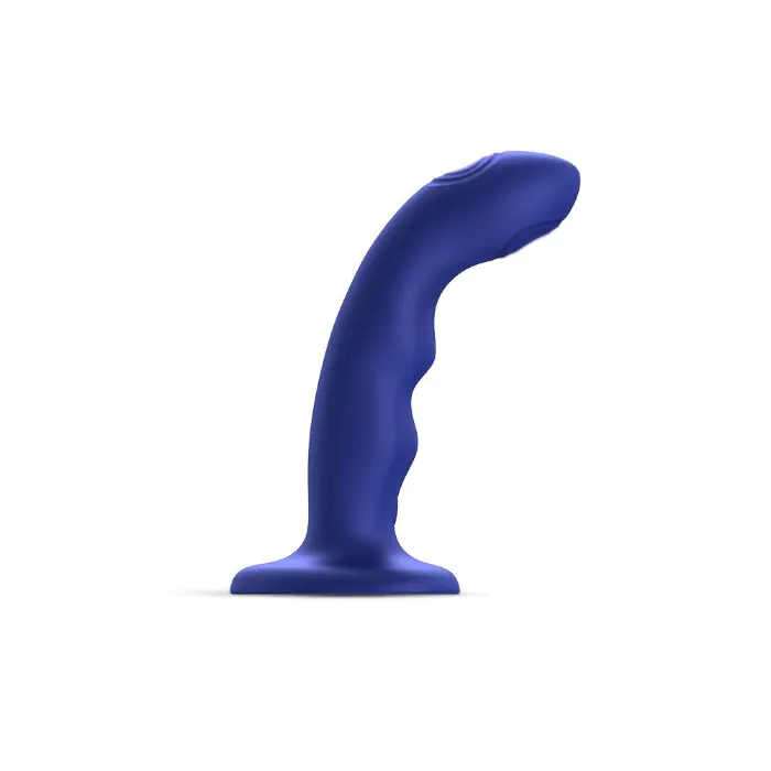 Насадка для страпона з подвійною точковою пульсацією Strap-On-Me Tapping Dildo Wave Night Blue М