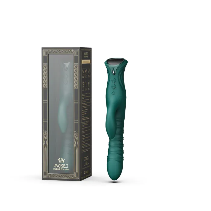Смарт пульсатор-кролик з вібрацією Zalo Mose 2 Turquoise Green — фото 16