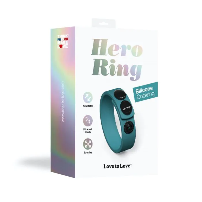 Регульоване ерекційне кільце на кнопках Love To Love Hero Ring Teal Me — фото 7