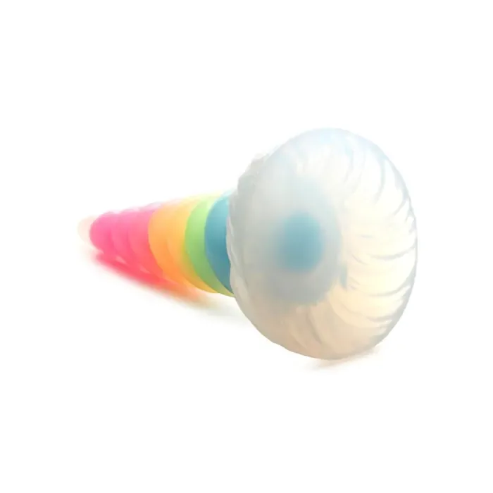 Фалоімітатор Creature Cocks Luminescent Rainbow Silicone Dildo — фото 2