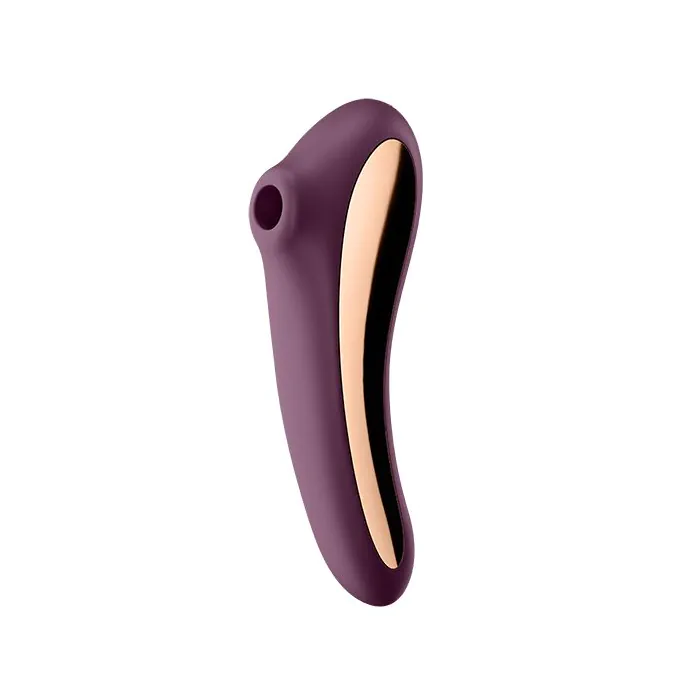 Вакуумний стимулятор з вібрацією Satisfyer Dual Kiss Wine Red