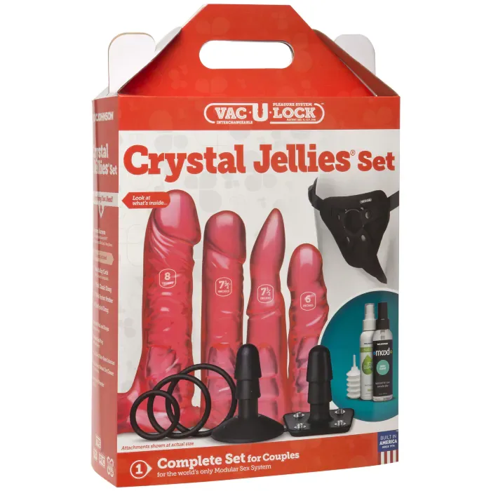 Набір для страпону Doc Johnson Vac-U-Lock Crystal Jellies Set — фото 5