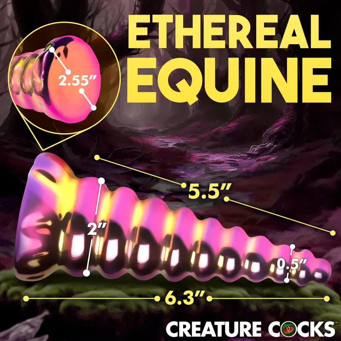 Фалоімітатор Creature Cocks Twilight Rainbow Glass Dildo — фото 4