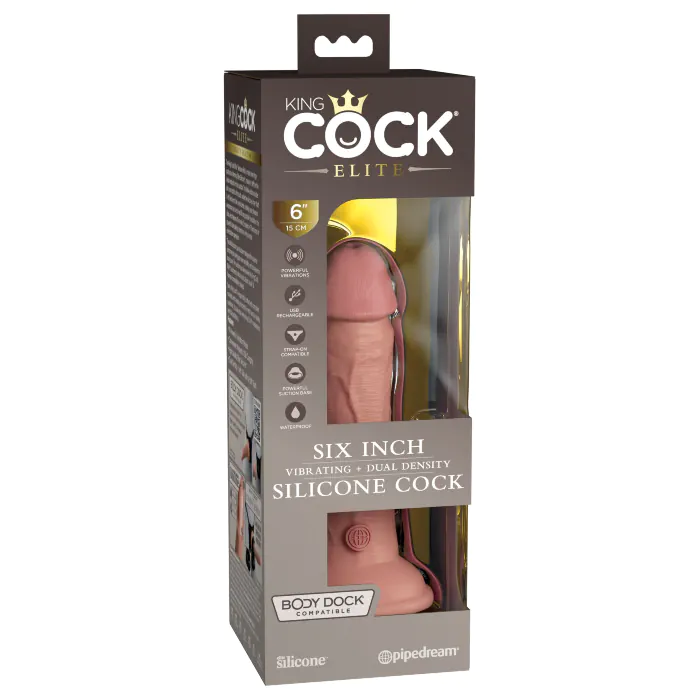 Фалоімітатор King Cock Elite 6" Vibrating Silicone Dual Density — фото 8