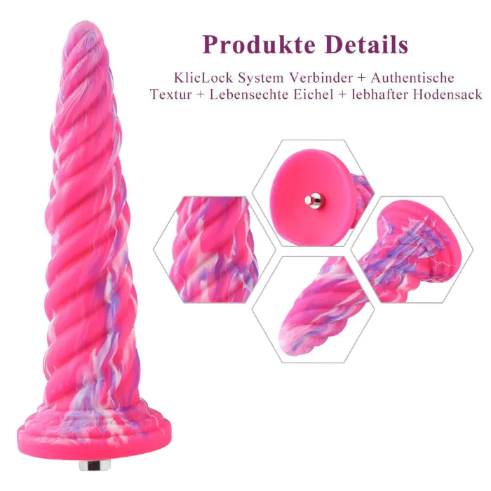 Фалоімітатор для секс-машин Hismith Silicone Dildo rose Monster Series — фото 3