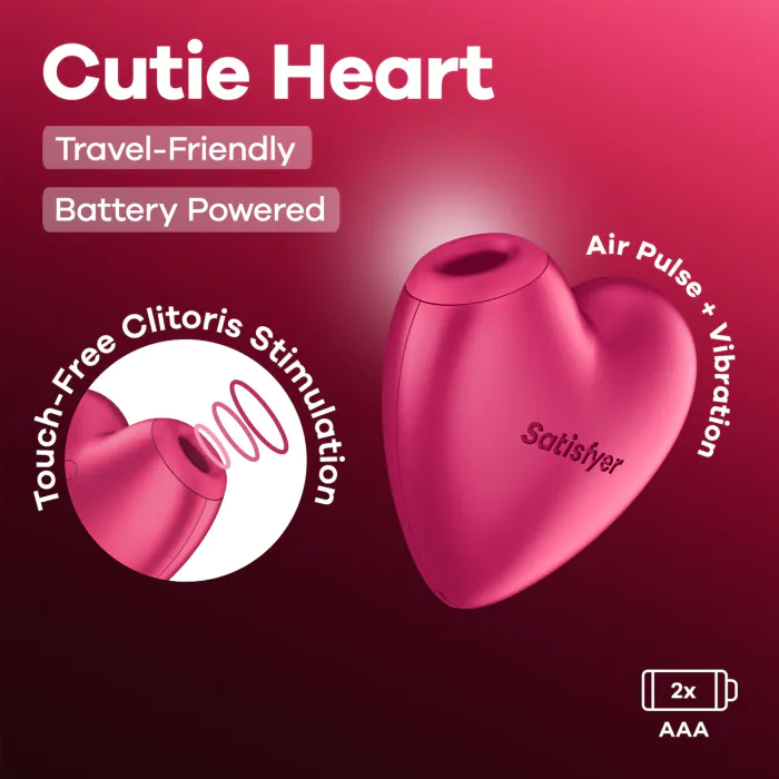 Вакуумний стимулятор-серце з вібрацією Satisfyer Cutie Heart Battery Series — фото 6