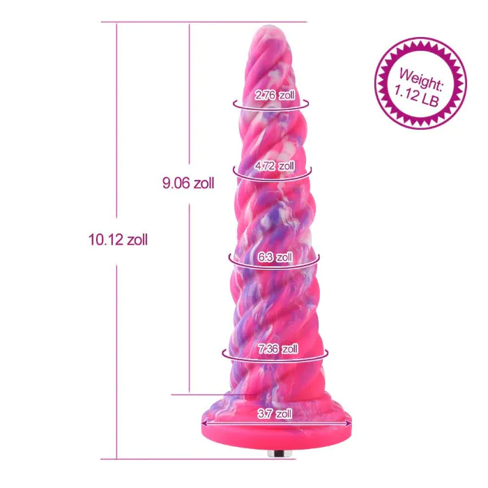 Фалоімітатор для секс-машин Hismith Silicone Dildo rose Monster Series — фото 4