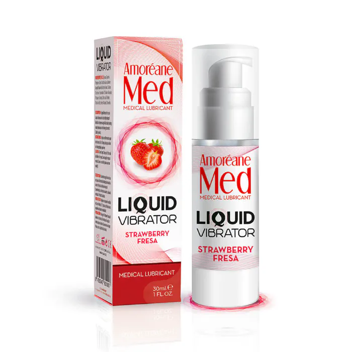 Рідкий вібратор Amoreane LOVE MED Полуниця 30 ml