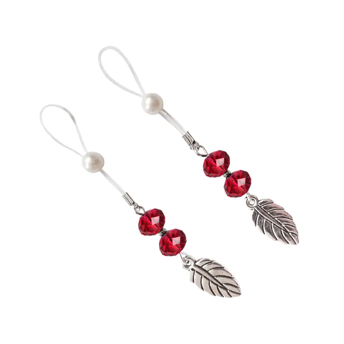 Прикраса для сосків Art of Sex Nipple Jewelry Leaf Red — фото 3