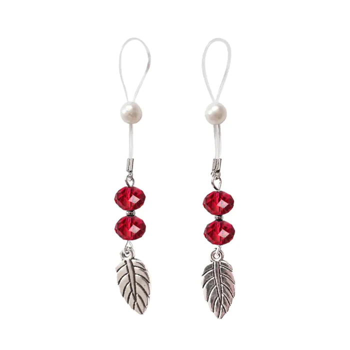 Прикраса для сосків Art of Sex Nipple Jewelry Leaf Red