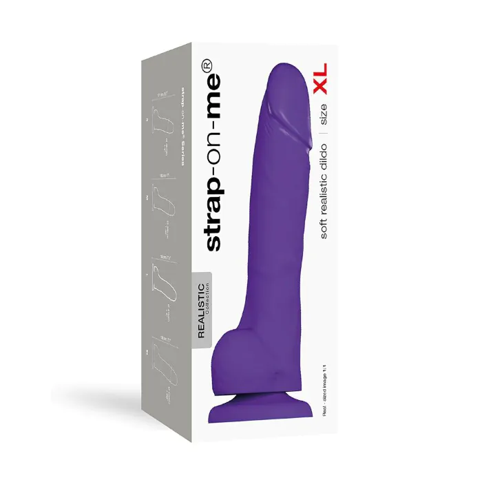 Реалістичний фалоімітатор Strap-On-Me SOFT REALISTIC DILDO Violet - Size XL — фото 3