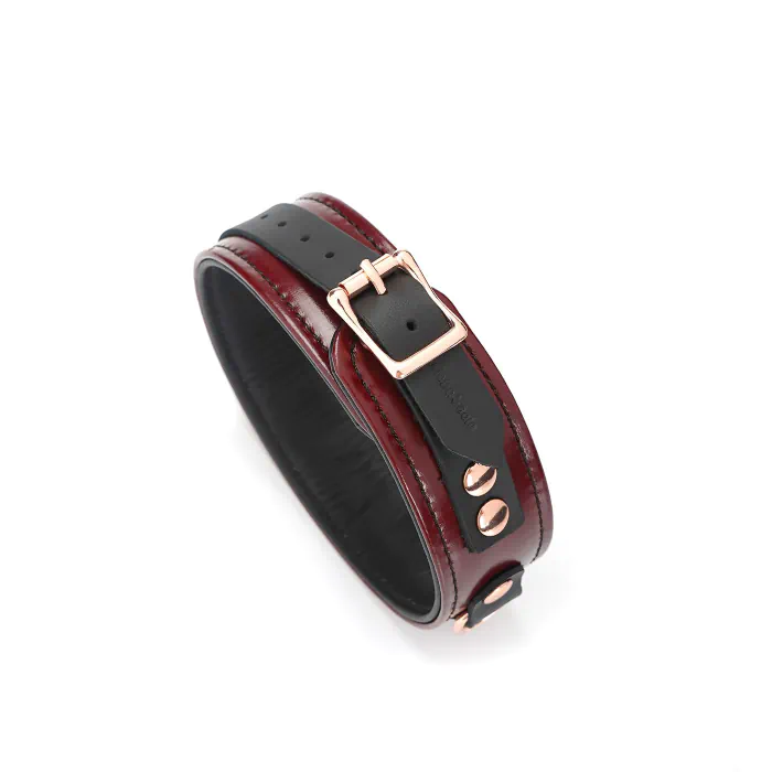 Шкіряний нашийник з повідцем Liebe Seele Wine Red Collar and Leash — фото 4
