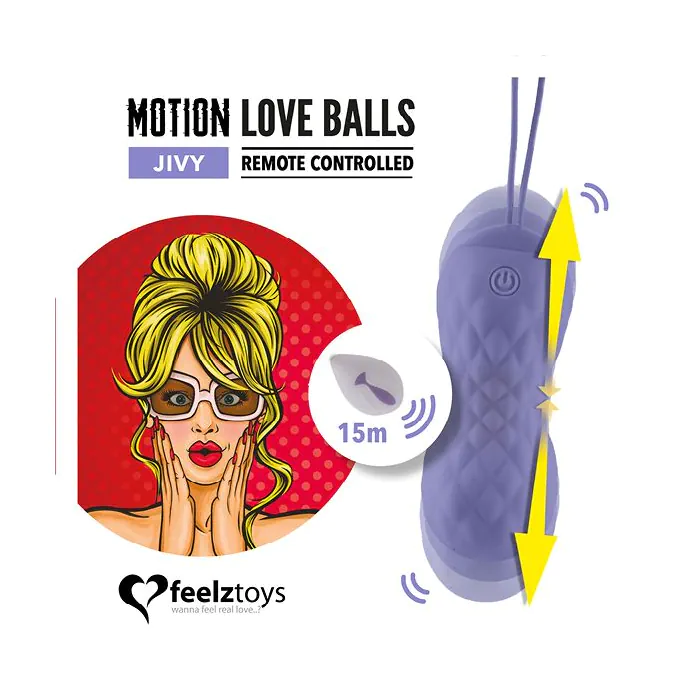 Вагінальні кульки з масажем та вібрацією FeelzToys Motion Love Balls Jivy — фото 2