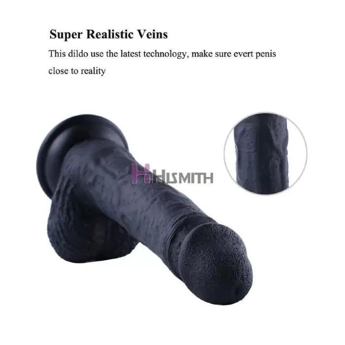 Дилдо Hismith 8.3" Silicone Dildo Black — фото 4
