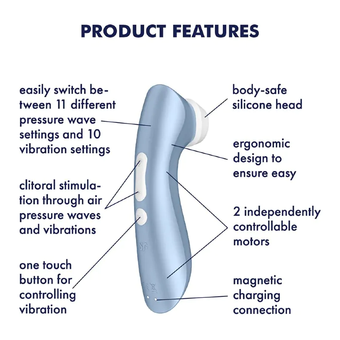 Вакуумний вібратор Satisfyer Pro 2+ Vibration Generation 2 Blue — фото 3