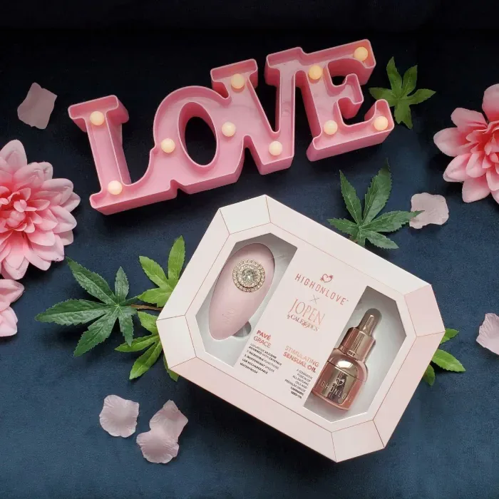 Подарунковий набір HighOnLove & JOPEN Objects of Desire краплі для клітора та вібратор з кристалами — фото 6