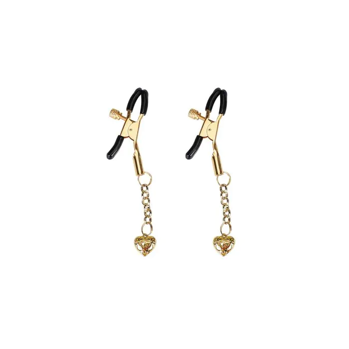 Затискачі для сосків Liebe Seele Hollow Heart Nipple Clamps Gold