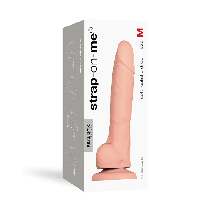 Реалістичний фалоімітатор Strap-On-Me SOFT REALISTIC DILDO Vanilla - Size М — фото 3