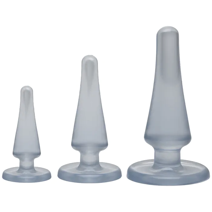 Набір анальних пробок Doc Johnson Crystal Jellies Anal - Clear макс. діаметр 2 см - 3 см - 4 см