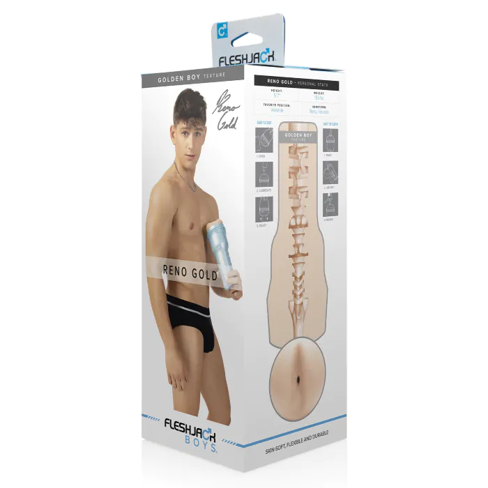 Мастурбатор Fleshjack Boys Reno Gold Golden Boy — фото 5