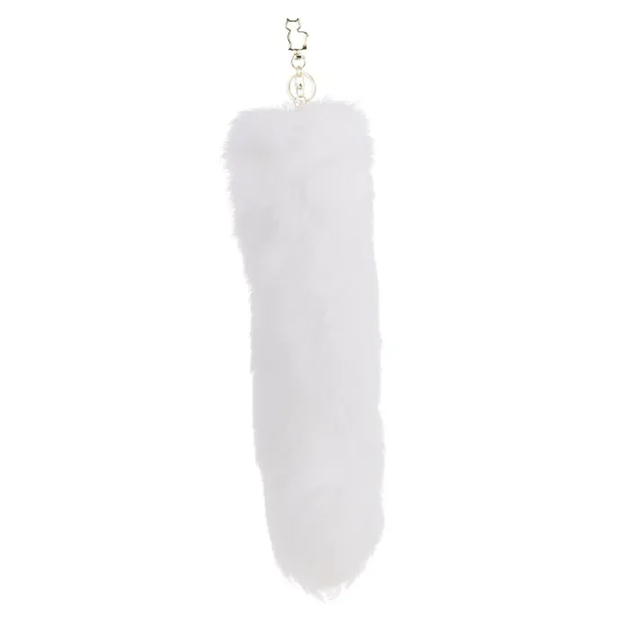 Металева анальна пробка Лисячий хвіст Lockink Sevanda White Fox-Tail Anal Pear-shape Plug — фото 3