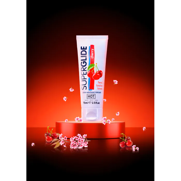 Лубрикант для орально - мануальних ласк HOT Superglide Edible Cherry 75 мл — фото 3