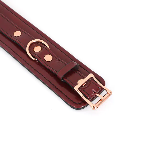 Шкіряні наручники Liebe Seele Wine Red Wrist Cuffs — фото 7