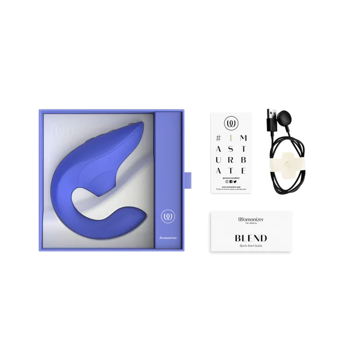Вібратор кролик з вакуумною стимуляцією Womanizer Blend Vibrant Blue — фото 18