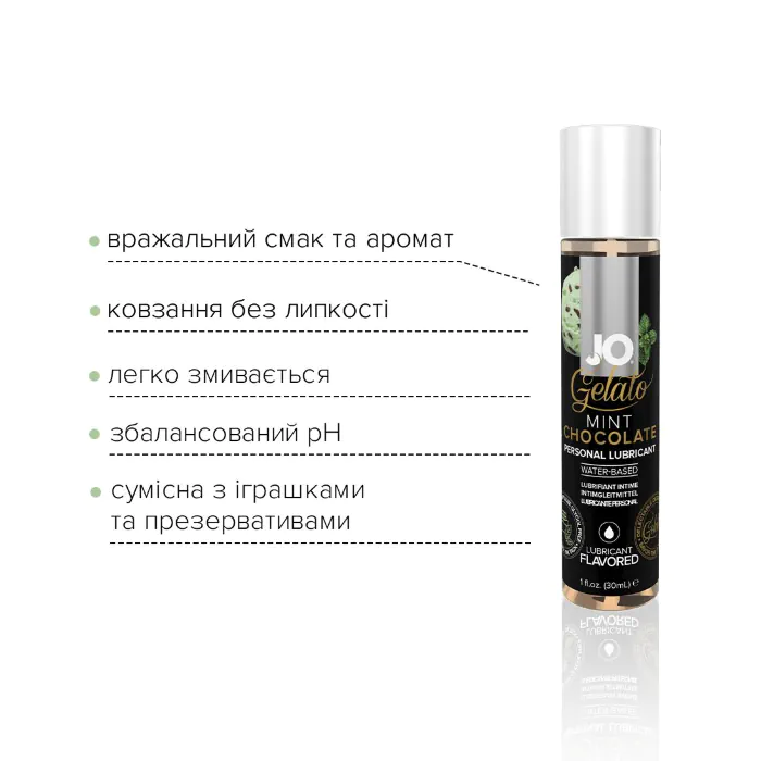 Лубрикант на водній основі JO Gelato Mint Chocolate 30 мл — фото 3