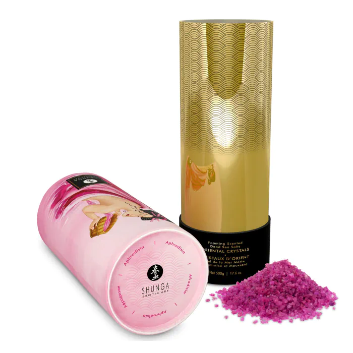 Пінлива сіль для ванни Shunga Dead Sea salt Oriental Crystals Organic Rose Petal 500 г — фото 2