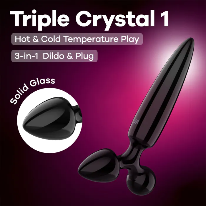 Тристоронній скляний дилдо Satisfyer Triple Crystal 1 Black — фото 7