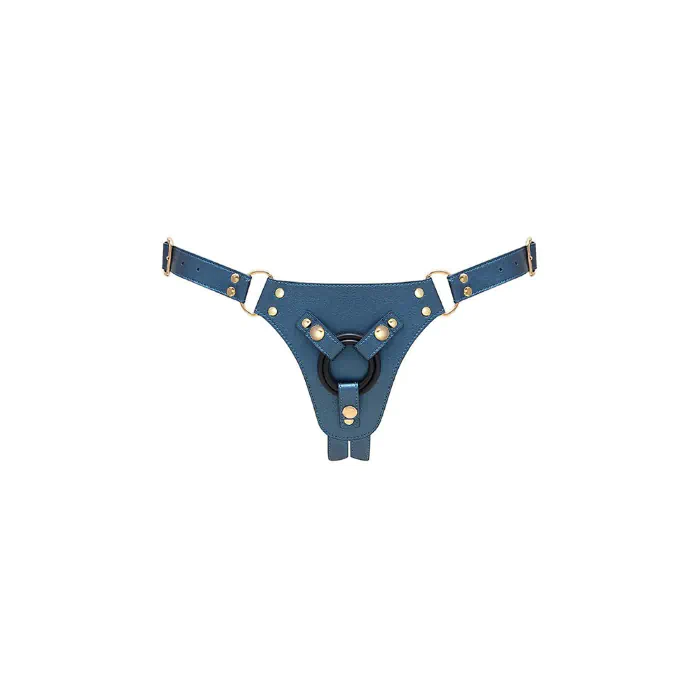 Трусики для страпона Strap-On-Me Leatherette Harness Generous One Size Blue