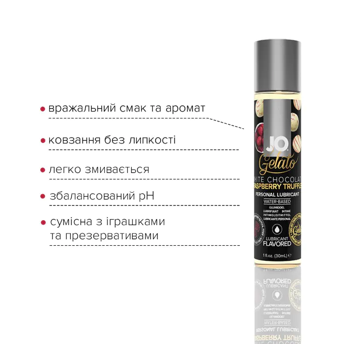 Лубрикант на водній основі JO Gelato White Chocolate Raspberry 30 мл — фото 6