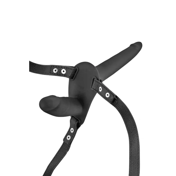 Подвійний страпон Fetish Tentation Strap-On Enjoy Pain Black — фото 2