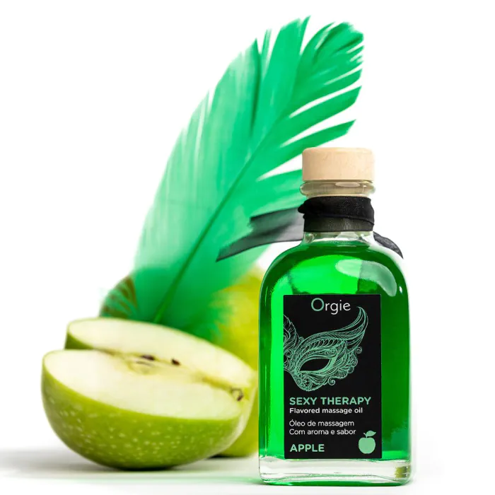 Їстівна масажна олія Orgie Sexy Therapy Apple і перо 100 мл — фото 4