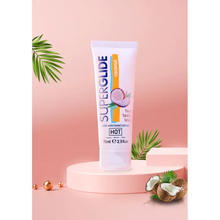 Лубрикант для орально - мануальних пестощів HOT Superglide Edible Coconut 75 мл — фото 3
