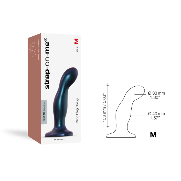 Дилдо Strap-On-Me Dildo Plug Snaky Metallic Blue M — фото 5