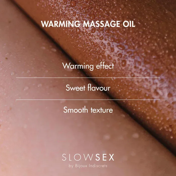 Розігріваюча їстівна масажна олія Bijoux Indiscrets Slow Sex Warming massage oil — фото 4