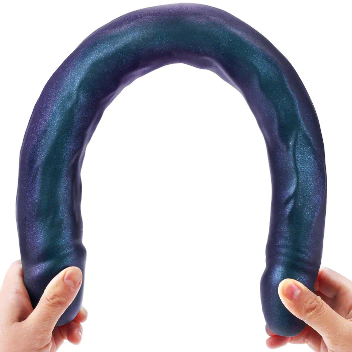 Фалоімітатор подвійний Strap-On-Me Double Dong Realistic Dildo Snaky Metallic Color — фото 6