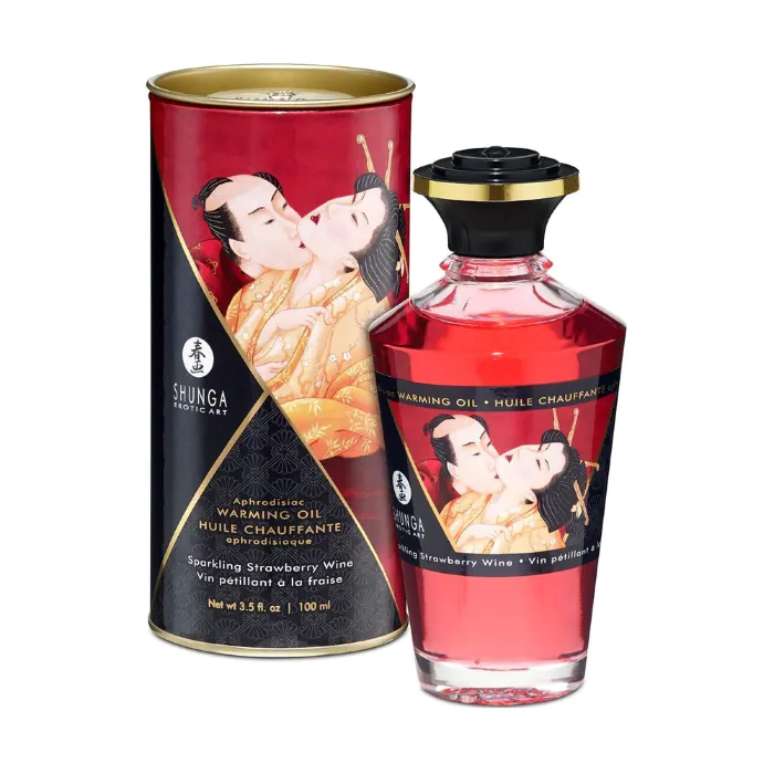 Розігріваюча олія Shunga APHRODISIAC WARMING OIL полуниця