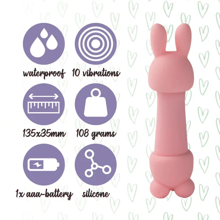 Міні-вібратор FeelzToys Mister Bunny Pink — фото 5