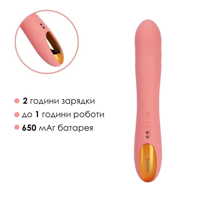 Смарт-вібратор з пульсацією Svakom Ava Neo Peach Pink — фото 9