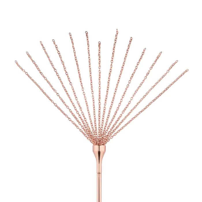 Лоскітка з металевим флогером Rosy Gold Feather Tickler & Whip — фото 7