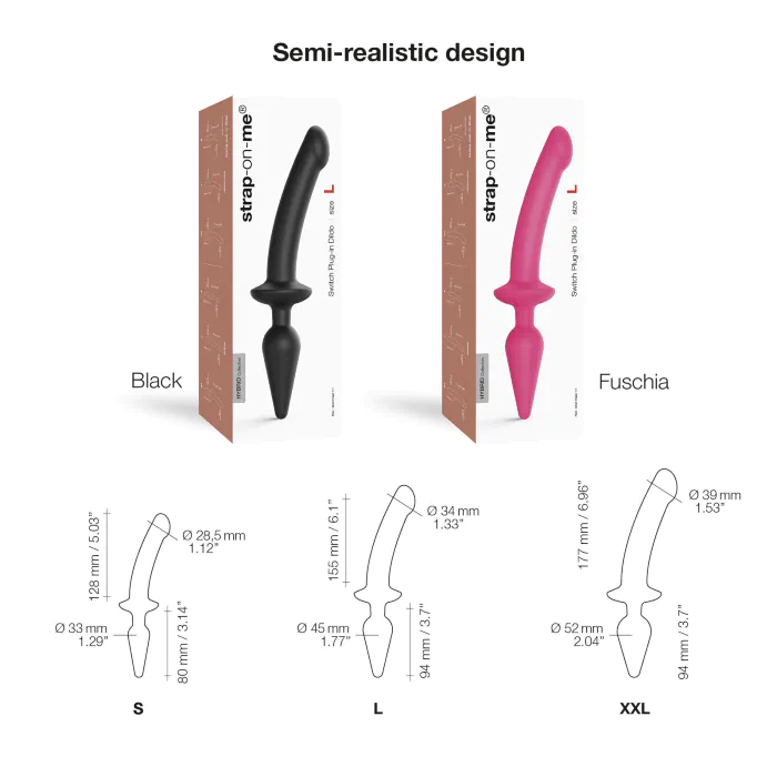 Анальна пробка з дилдо 2в1 Strap-On-Me Switch Plug-In Dildo Black S — фото 3