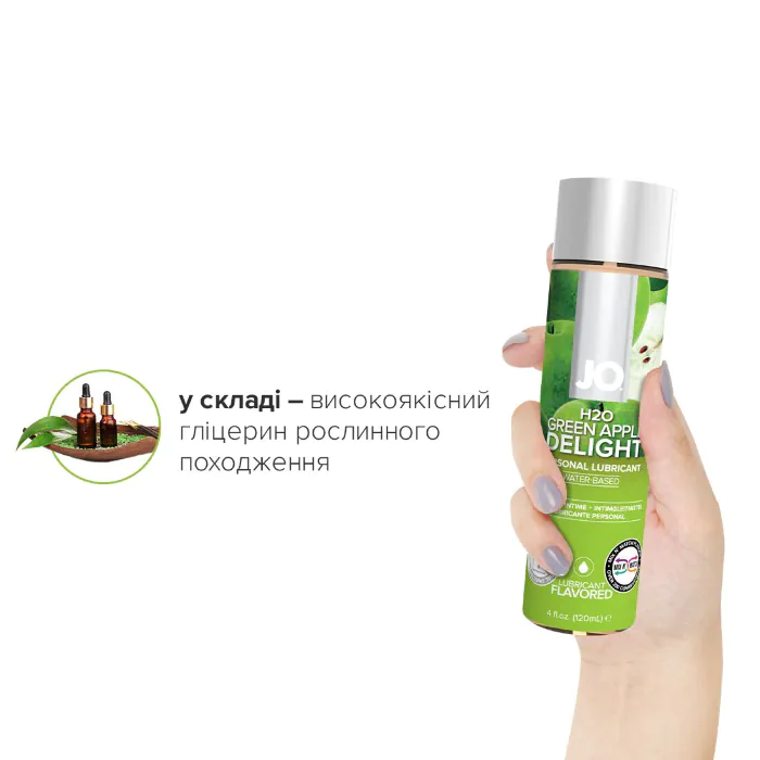 Лубрикант на водній основі JO H2O Green Apple 120 мл — фото 6