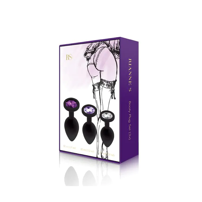 Набір чорних пробок Rianne S - Booty Plug Set 3x Black — фото 2